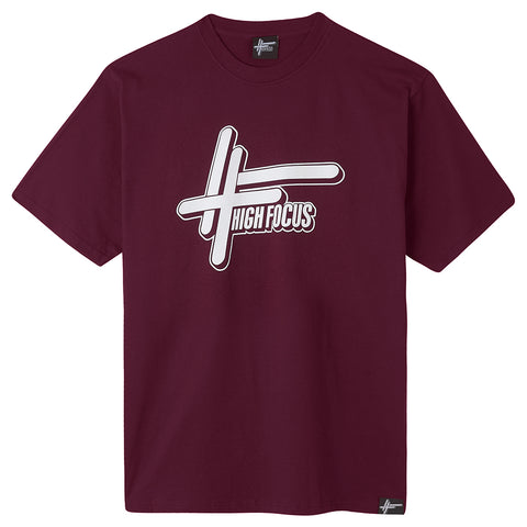 High Focus Logo T-Shirt // Burgundy