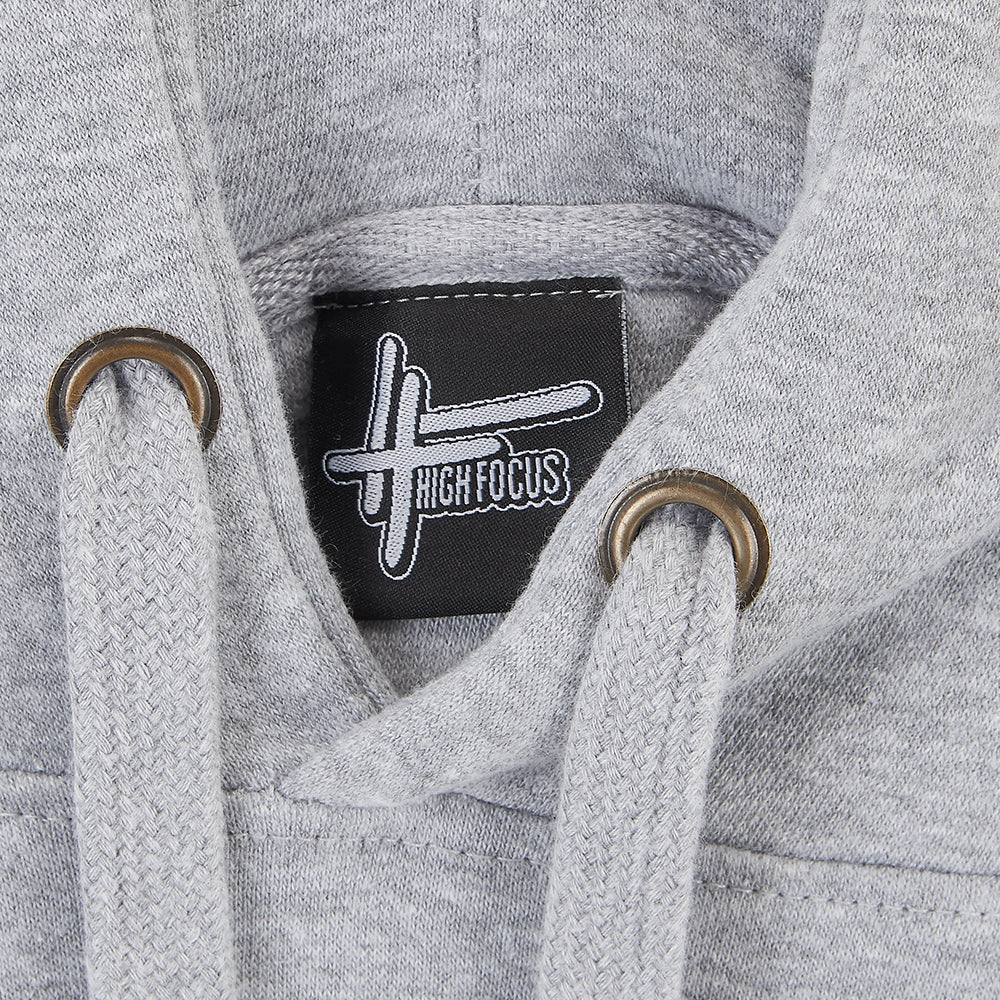 High Focus - Chunk Hoodie W/ Stamp back print // Light Grey