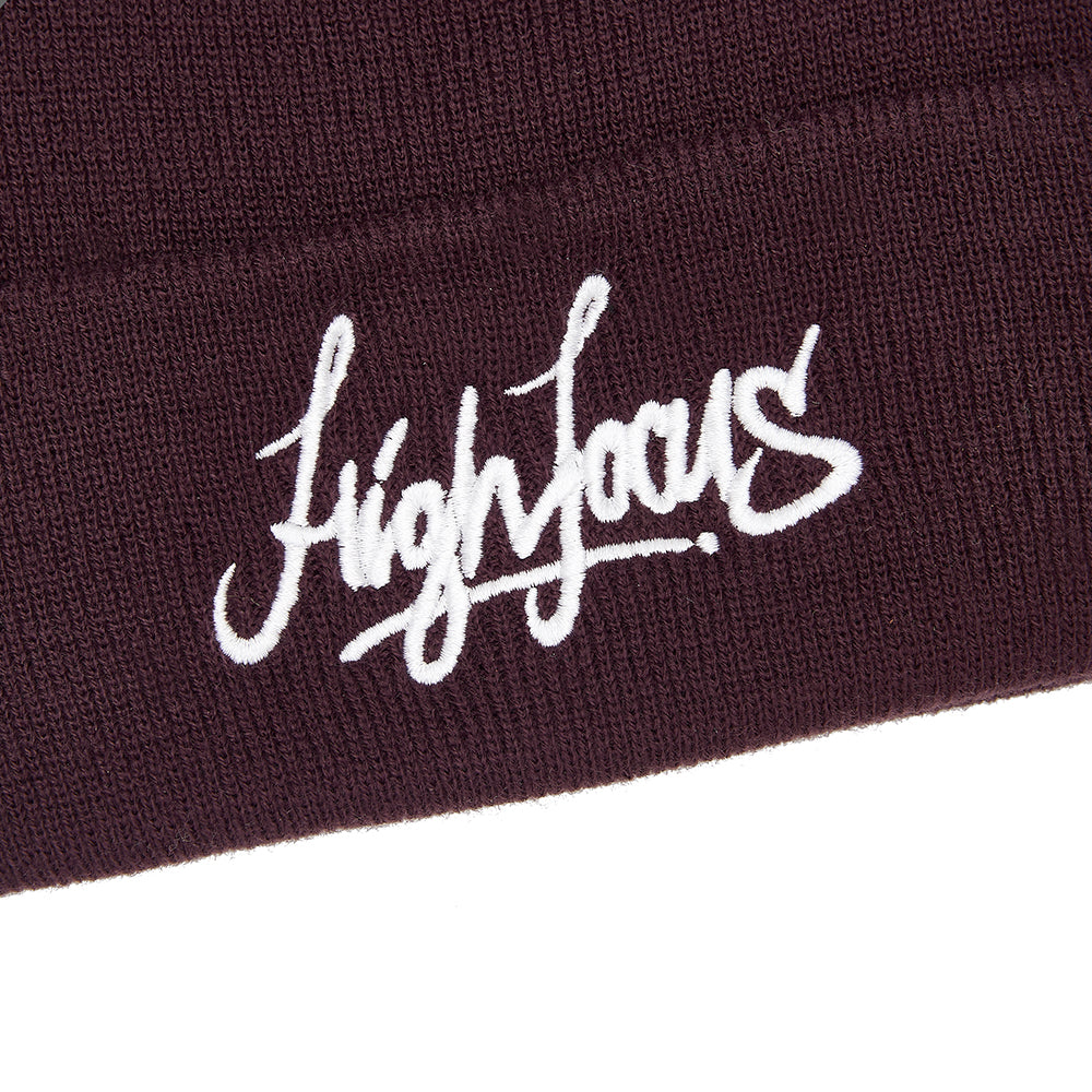 High Focus Deluxe Script Beanie // Plum
