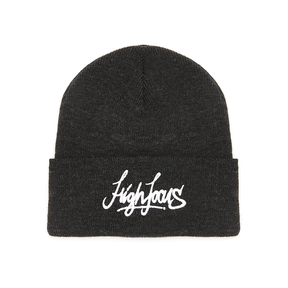 High Focus Deluxe Script Beanie // Charcoal