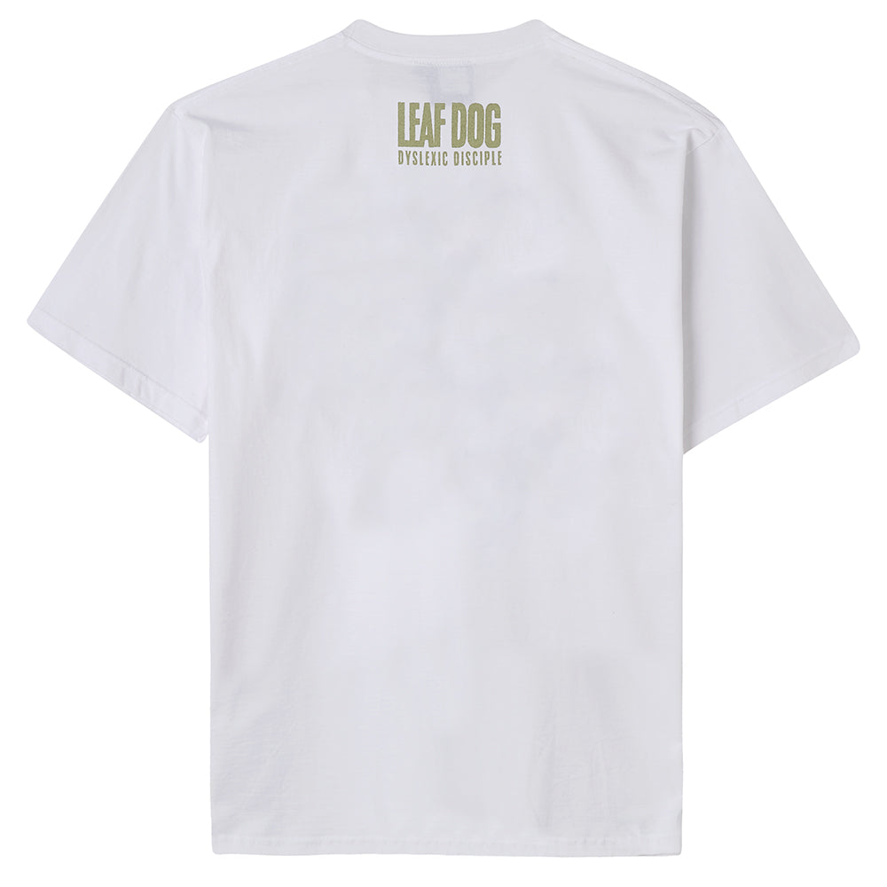 Leaf Dog - 'Dyslexic Disciple' T Shirt // White