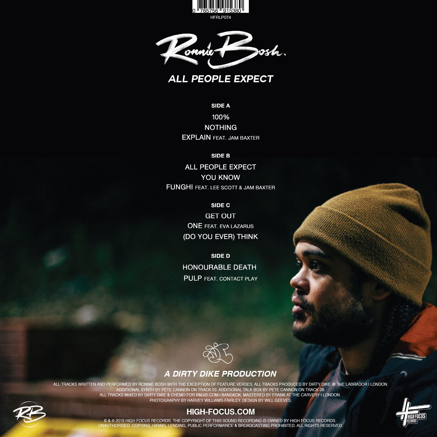 Ronnie Bosh - All People Expect (LIMITED EDITION 2 x 12" VINYL)