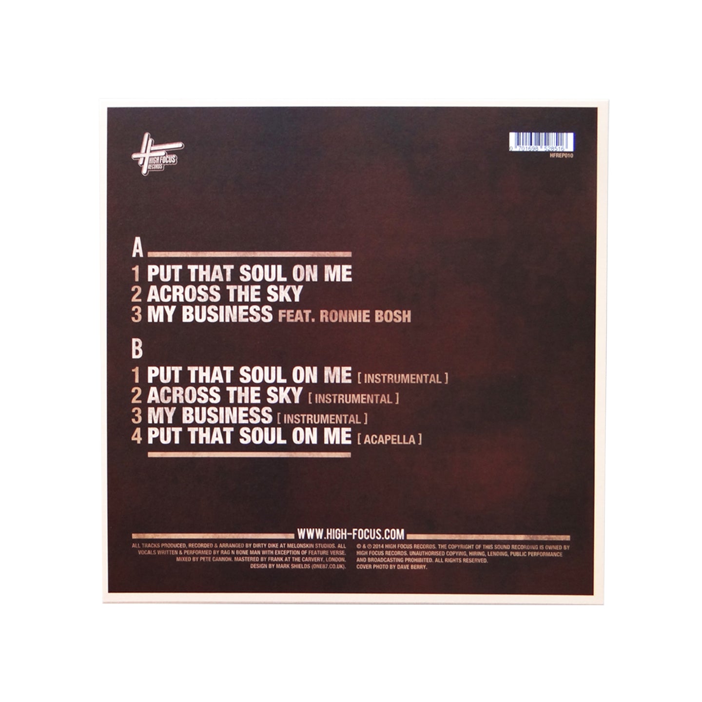 Rag'n'Bone Man - Put That Soul On Me (LIMITED EDITION 12" COLOUR VINYL - EP)