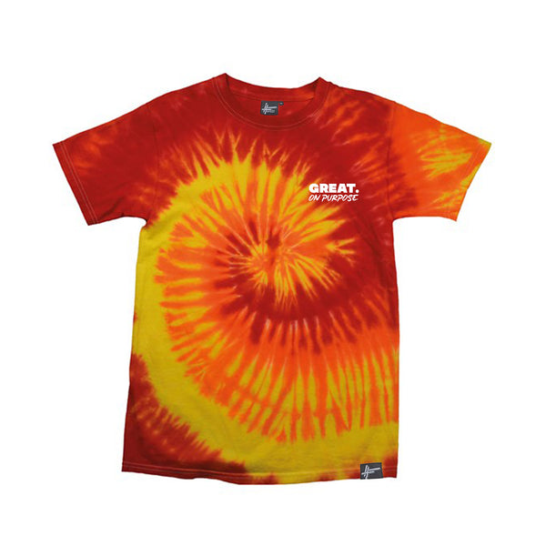 TrueMendous - 'Great. On Purpose' Tie-Dye T shirt // Blaze Red