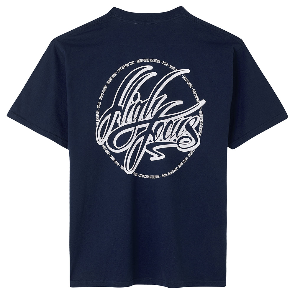 High Focus - Script T Shirt // Navy