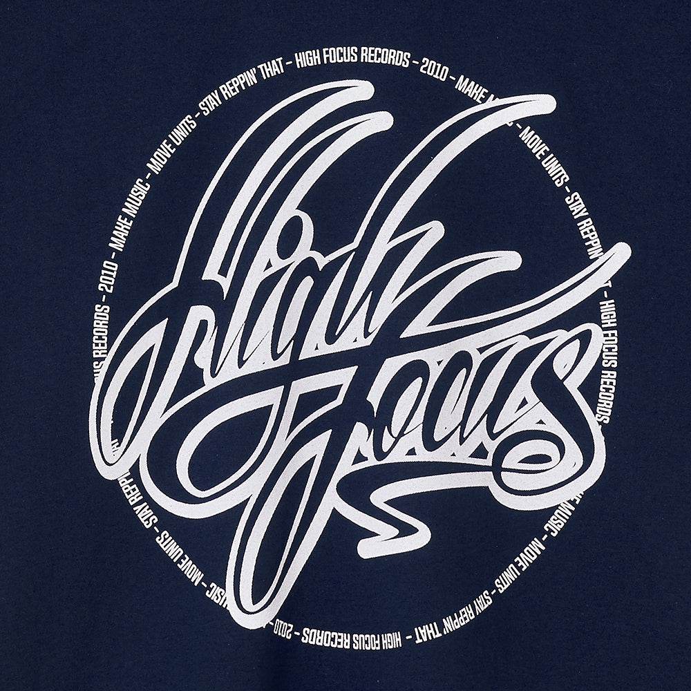 High Focus - Script T Shirt // Navy
