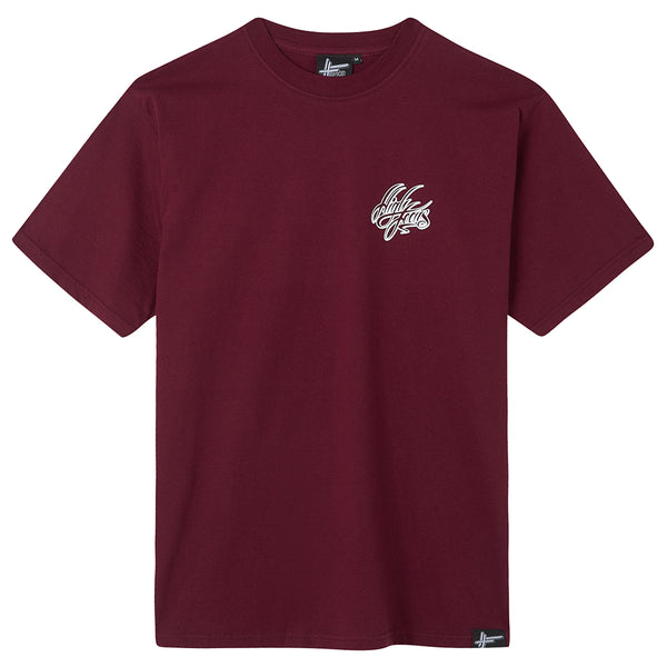 High Focus - Script T Shirt // Burgundy