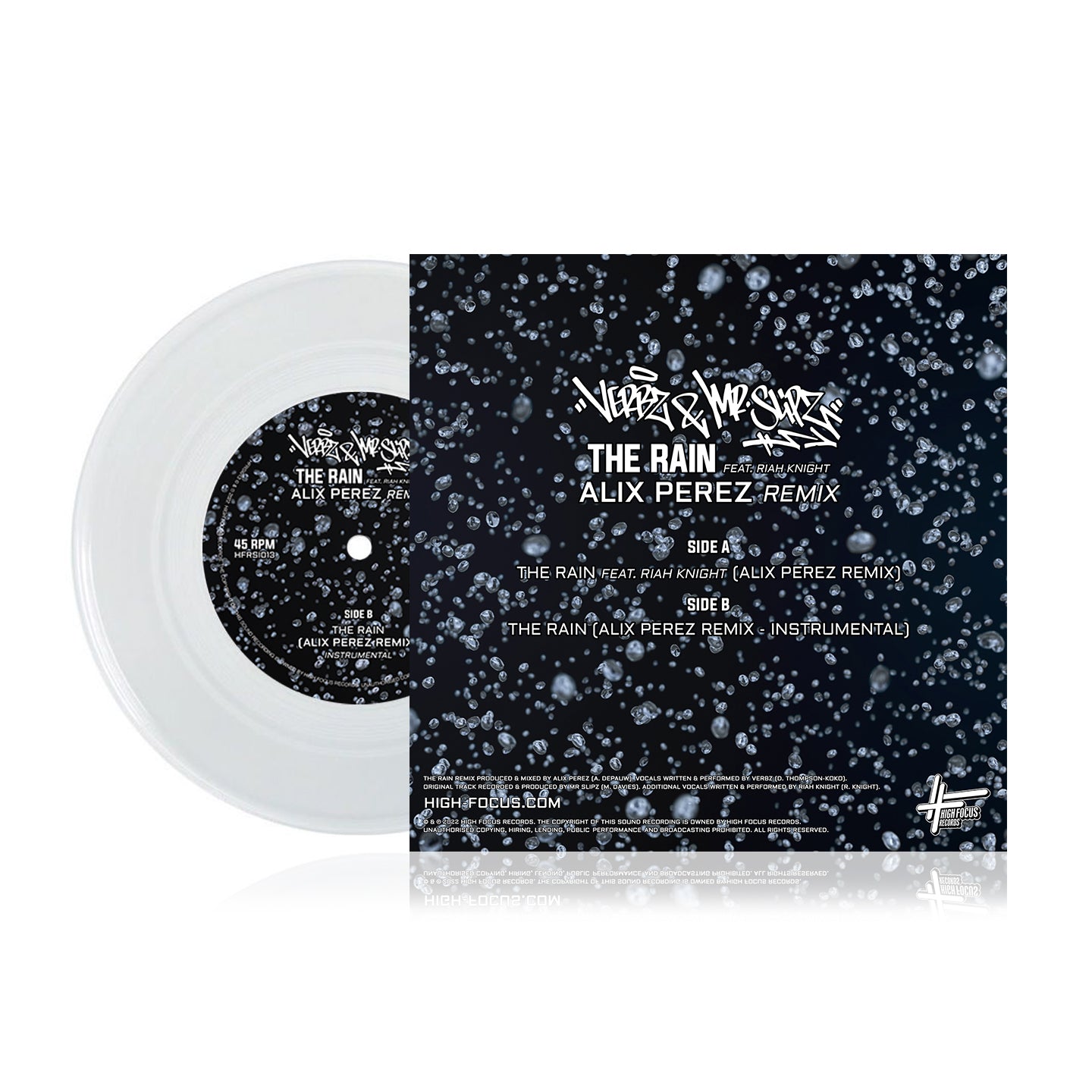 Verbz & Mr Slipz - The Rain Feat. Riah Knight (Alix Perez Remix) LIMITED EDITION 7" RAINDROP VINYL