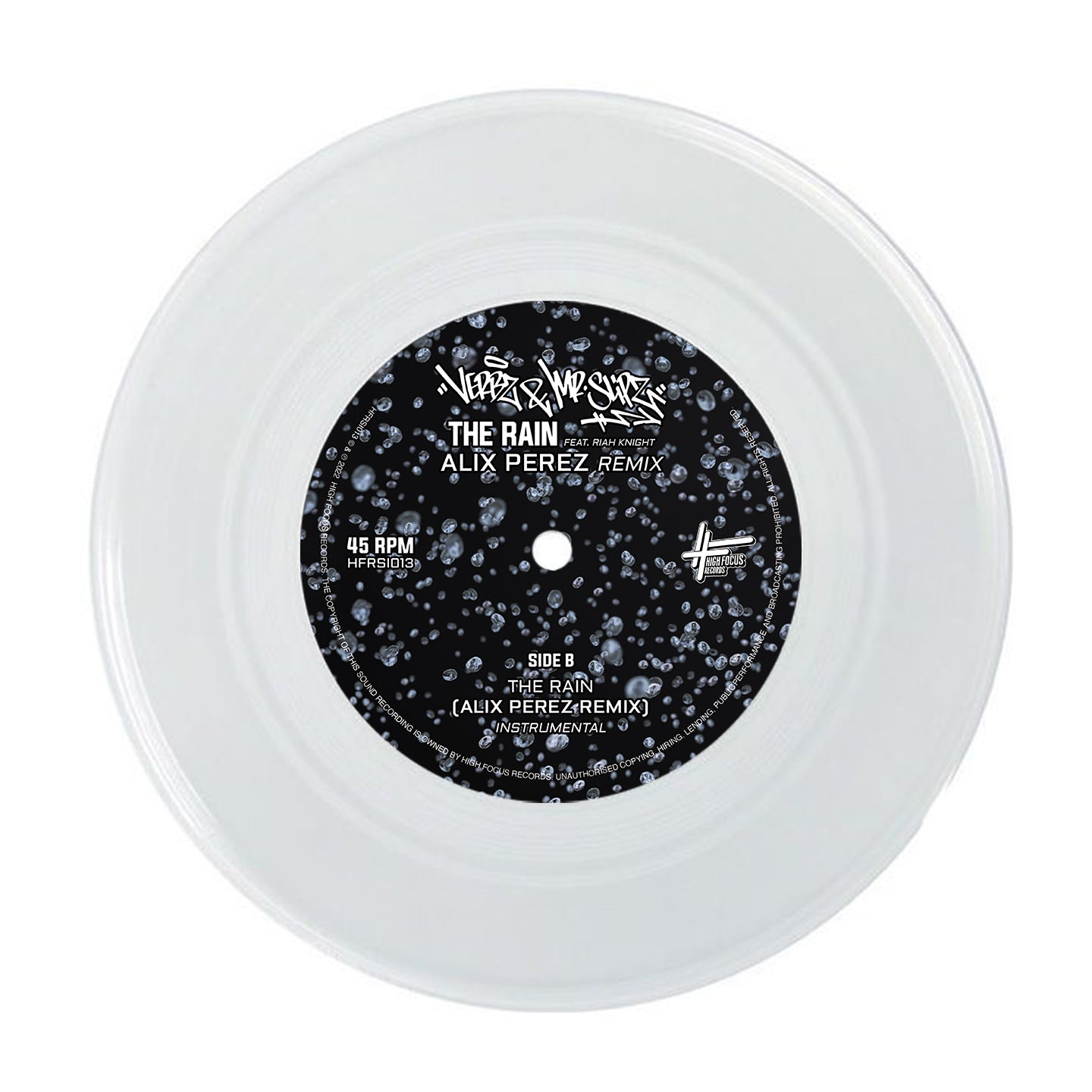 Verbz & Mr Slipz - The Rain Feat. Riah Knight (Alix Perez Remix) LIMITED EDITION 7" RAINDROP VINYL